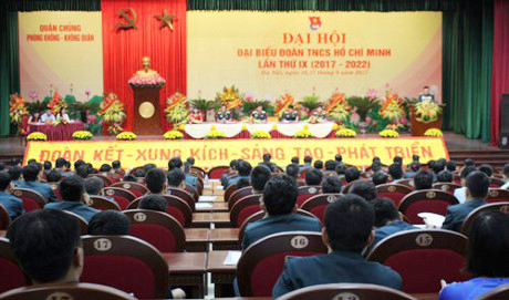 Quang cảnh Đại hội Đoàn Thanh niên Quân chủng Phòng không - Không quân lần thứ IX (2017-2022)