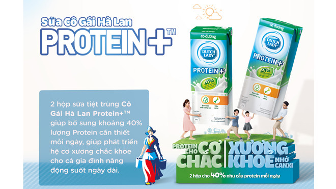 Cô Gái Hà Lan ra mắt sữa tiệt trùng có đường Protein+TM mới 