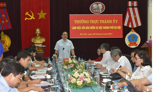 Bí thư Thành uỷ Hà Nội tại buổi làm việc với BHXH Hà Nội