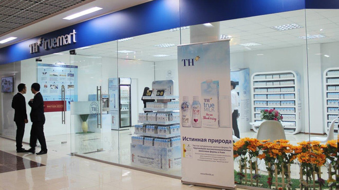 Gian hàng của TH true MILK nổi bật tại Hội chợ Hàng Việt Nam chất lượng cao tại Mátxcơva