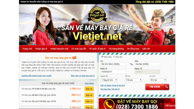 Săn vé máy bay giá rẻ Vietjet