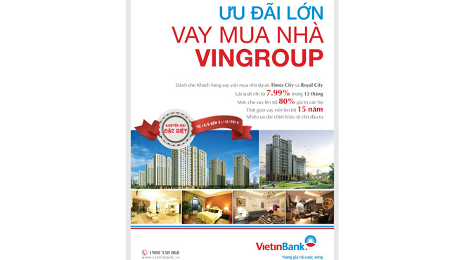 Ưu đãi lớn khi vay mua nhà dự án Times City và Royal City