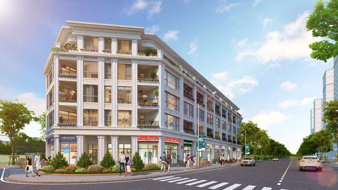 Shophouse thuộc phân khu The Boutique - Times City với kiến trúc Tân cổ điển sang trọng và được quy hoạch tại trục đường nội khu sầm uất 