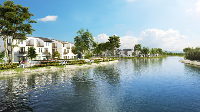 Mỗi căn biệt thự Vinhomes Thăng Long đều có sân trước, vườn sau và được tận hưởng hồ điều hòa nằm trong quần thể dự án. 