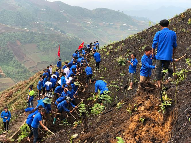 Tuổi trẻ Yên Bái đẩy mạnh đẩy mạnh khai hoang ruộng bậc thang, phát triển Danh thắng Ruộng bậc thang Mù Cang Chải ở Mù Cang Chải.