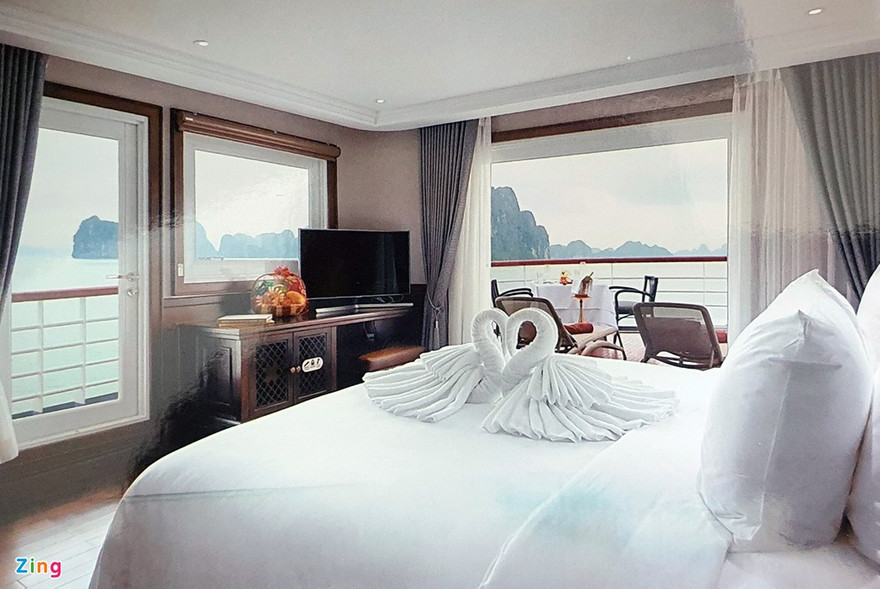 Căn phòng trên du thuyền 5 sao. Ảnh: Zing