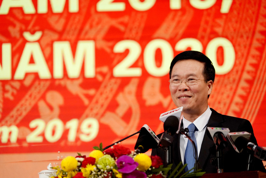 Trưởng Ban tuyên giáo Trung ương Võ Văn Thưởng đánh giá môi trường internet, mạng xã hội năm 2019 đã sạch hơn. Ảnh: Hoàng Dương