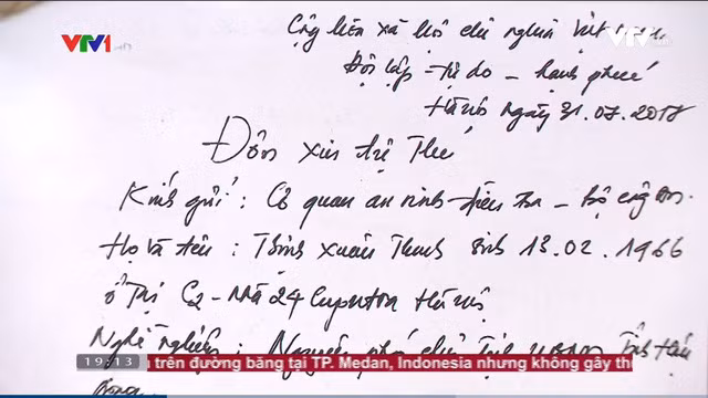 Lá đơn của ông Trịnh Xuân Thanh.