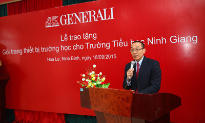 Generali Việt Nam tặng gói thiết bị trường học cho trường Tiểu học Ninh Giang
