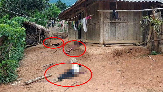 Hiện trường vụ án ở bản Huổi Chá. 