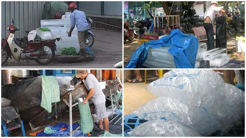 Các cơ sở sản xuất đá bẩn tiềm ẩn nhiều rủi ro cho sức khỏe người tiêu dùng