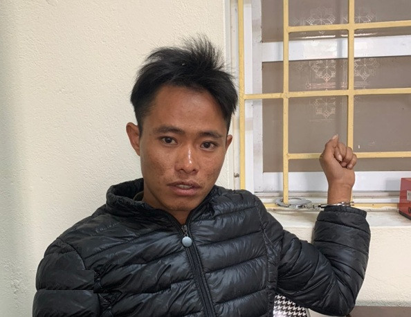 Đối tượng Giàng Seo Mìn tại cơ quan công an.