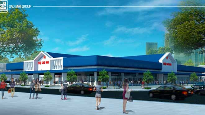 Phối cảnh dự án chợ trong Khu ĐTM Nhựt Hồng