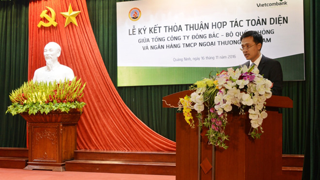 Ông Phạm Quang Dũng - Tổng giám đốc Vietcombank phát biểu. Ảnh: Lê Hồng Quang