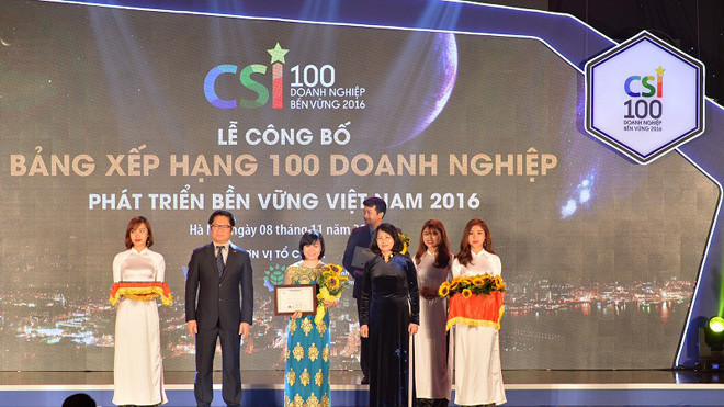 Vingroup đạt top 10 doanh nghiệp phát triển bền vững năm 2016 