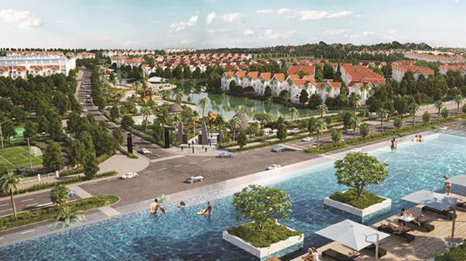 Phối cảnh bể bơi vô cực tại tầng thượng TTTM Vincom Long Biên.