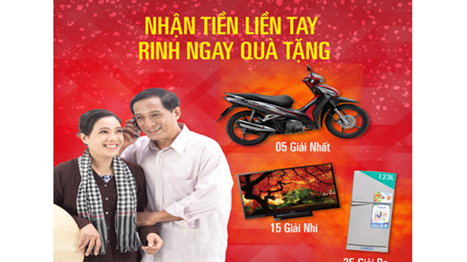 “Nhận tiền liền tay – Rinh ngay quà tặng” khi nhận tiền kiều hối tại Agribank