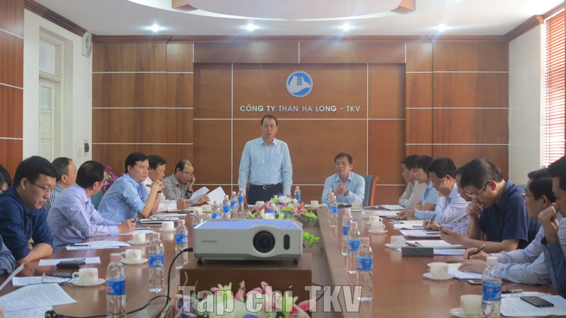 Giám đốc Công ty than Hạ Long Bùi Đình Thanh báo cáo về tiến độ Dự án