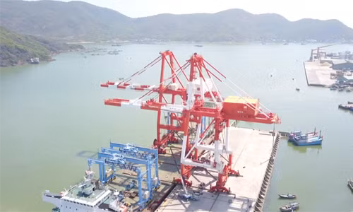 Cảng Quy Nhơn vận hành thử nghiệm hệ thống cẩu trục 200 tỷ đồng