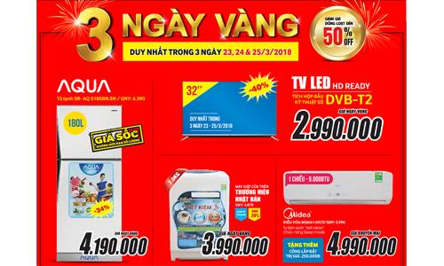 3 ngày vàng săn hàng điện máy giảm giá hết ga tại MediaMart