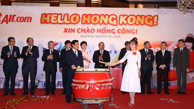Lễ khai trương đường bay Hồng Kông của Vietjet có sự chứng kiến của Thủ tướng Nguyễn Xuân Phúc
