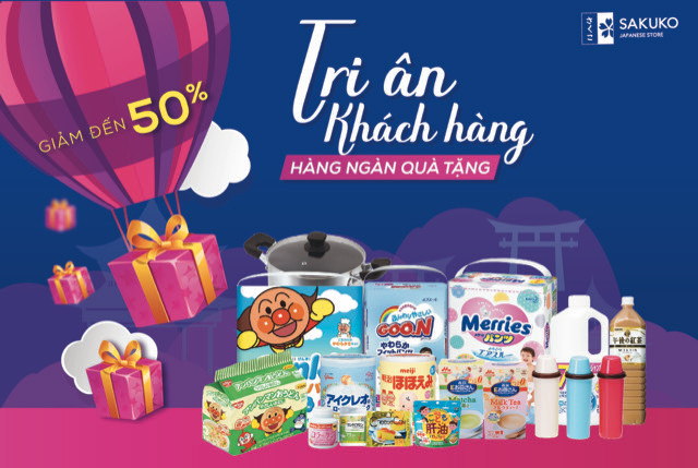 Hàng Nhật nội địa ưu đãi tới 50% tại hệ thống Sakuko Japanese Store