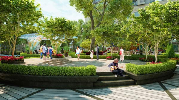 Không gian xanh rộng lớn cho mọi hoạt động ngoài trời thêm thú vị