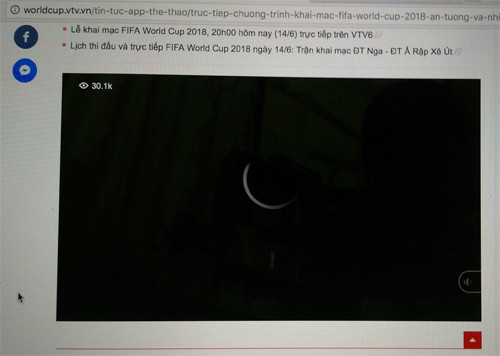 Cả ứng dụng VTV Online lẫn chuyên trang World Cup của VTV đều bị quá tải. Ảnh: Hoàng Phương. 