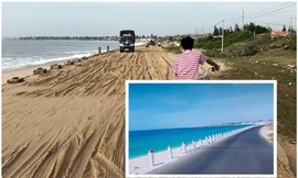 Cát 'nuốt' hơn 300m tuyến đường ven biển đẹp nhất Việt Nam ở Lâm Đồng