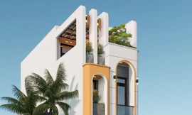 Lam gỗ cùng những khoảng xanh đan xen kết nối gần gũi kiến trúc và thiên nhiên