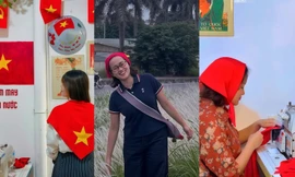 Gặp gỡ người đứng sau những chiếc khăn in hình cờ Tổ quốc