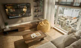 Không gian ấm cúng mộc mạc của căn hộ 62m2 hai phòng ngủ