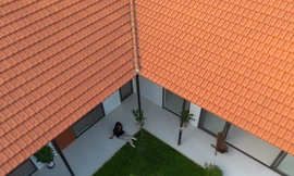 Thiết kế nhà cấp 4 hiện đại vẫn giữ được vườn và ao phía trước