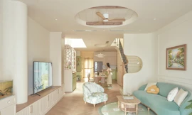 Tổ ẩm 400m2 đan cài nhiều lớp không gian của gia đình 3 thế hệ