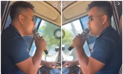 Vừa lái xe khách vừa hát karaoke, tài xế bị phạt nặng