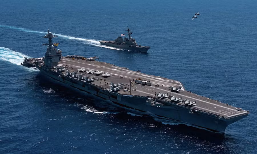 Mỹ điều tàu sân bay USS Gerald R. Ford quay trở lại Trung Đông