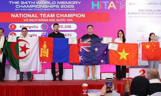 Việt Nam xếp hạng 4 Giải Vô địch Trí nhớ Thế giới lần thứ 34, tiếp tục đăng cai mùa giải sau
