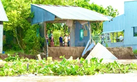 Hiện trường vụ sạt lở.