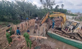 Triều cường lịch sử gây ngập úng, sạt lở nghiêm trọng ở Vĩnh Long