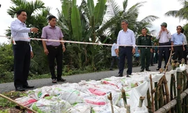 Vĩnh Long: 9 điểm sạt lở đặc biệt nguy hiểm trên tuyến đê bao ven sông Hậu