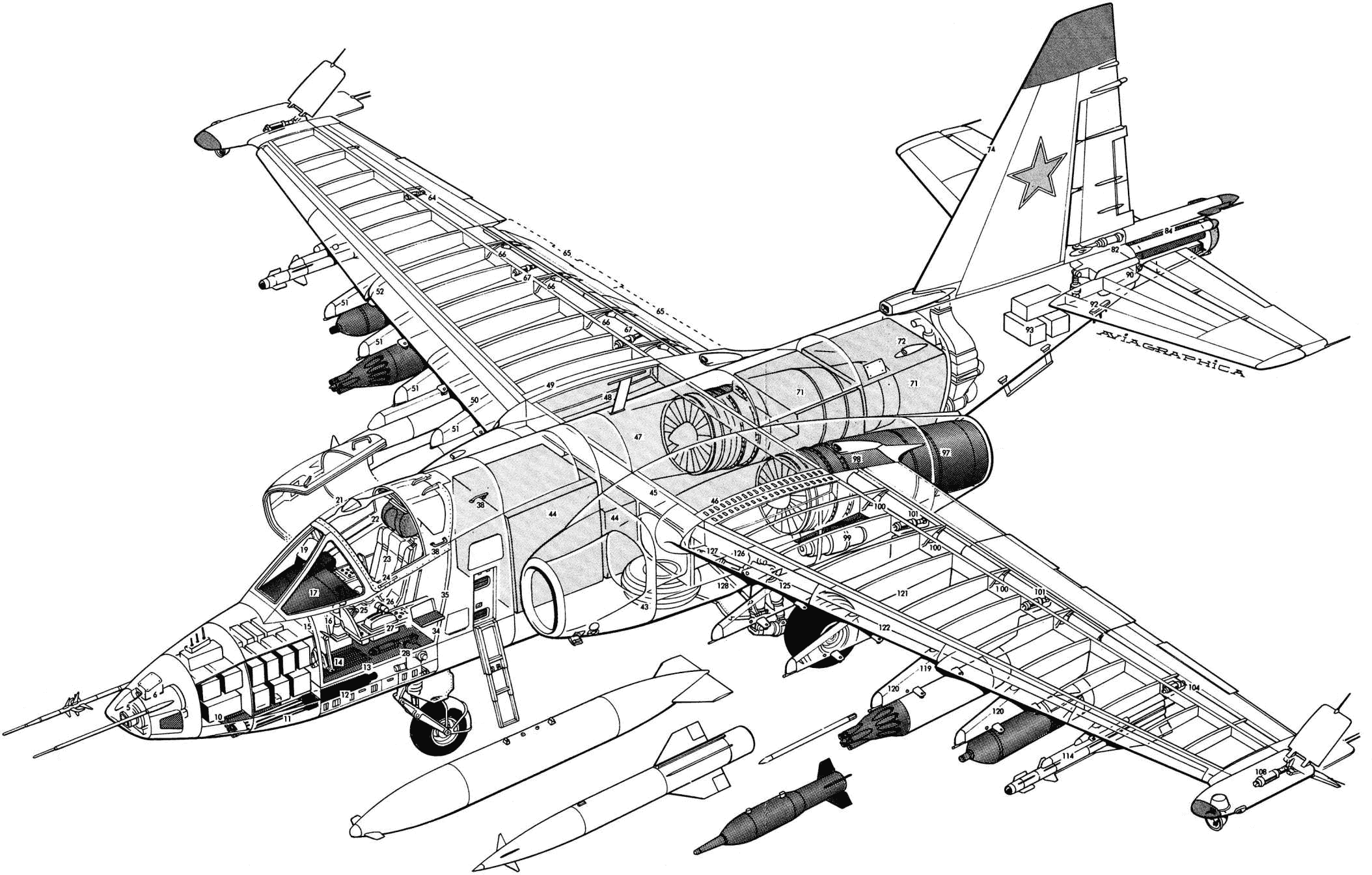 Bản vẽ mô phỏng Su-25 trang bị vũ khí đầy đủ. Ảnh: Conceptbunny Bản vẽ mô phỏng Su-25 trang bị vũ khí đầy đủ. Ảnh: Conceptbunny
