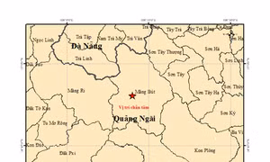 Quảng Ngãi xảy ra động đất liên tiếp vào mùng 5 Tết