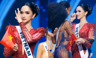 Khoảnh khắc xúc động của Hương Giang trên sân khấu Chung kết Miss Universe 2025