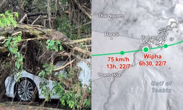 Hà Nội vẫn có thể có dông lốc, gió mạnh dù bão Wipha không đi qua