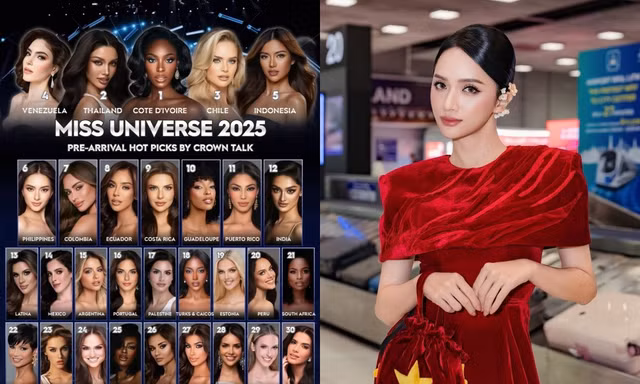 Hoa hậu Hương Giang vắng bóng trong các BXH Pre-Arrival tại Miss Universe 2025