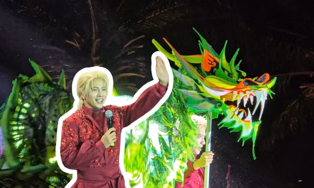 "Anh tài" S.T Sơn Thạch gây bất ngờ khi trổ tài múa rồng trên sân khấu