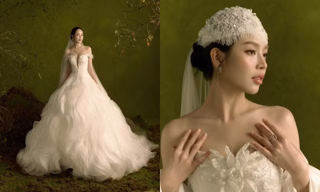 Hoa hậu Thanh Thủy đẹp như tranh vẽ trong bộ sưu tập mới của NTK Lê Thanh Hòa