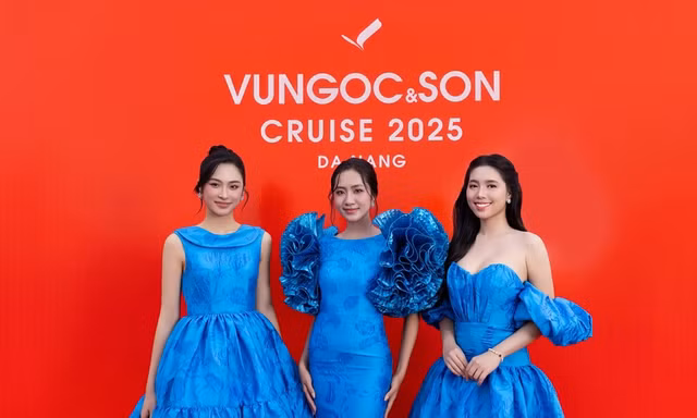 Top 3 Hoa hậu Việt Nam 2024 rạng rỡ tại thảm đỏ show thời trang bên bờ sông Hàn