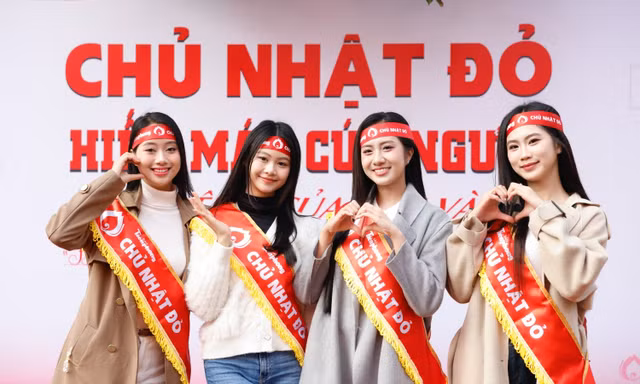 Hoa hậu Hà Trúc Linh và dàn người đẹp Hoa hậu Việt Nam tham dự Chủ Nhật Đỏ