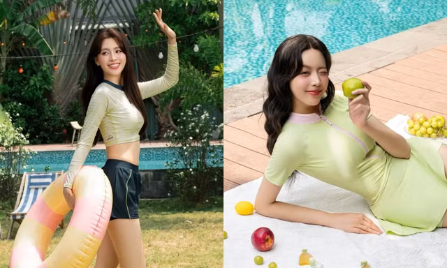 Hoa hậu Tiểu Vy - Thanh Thủy khoe eo thon trong những thiết kế đồ bơi kín đáo